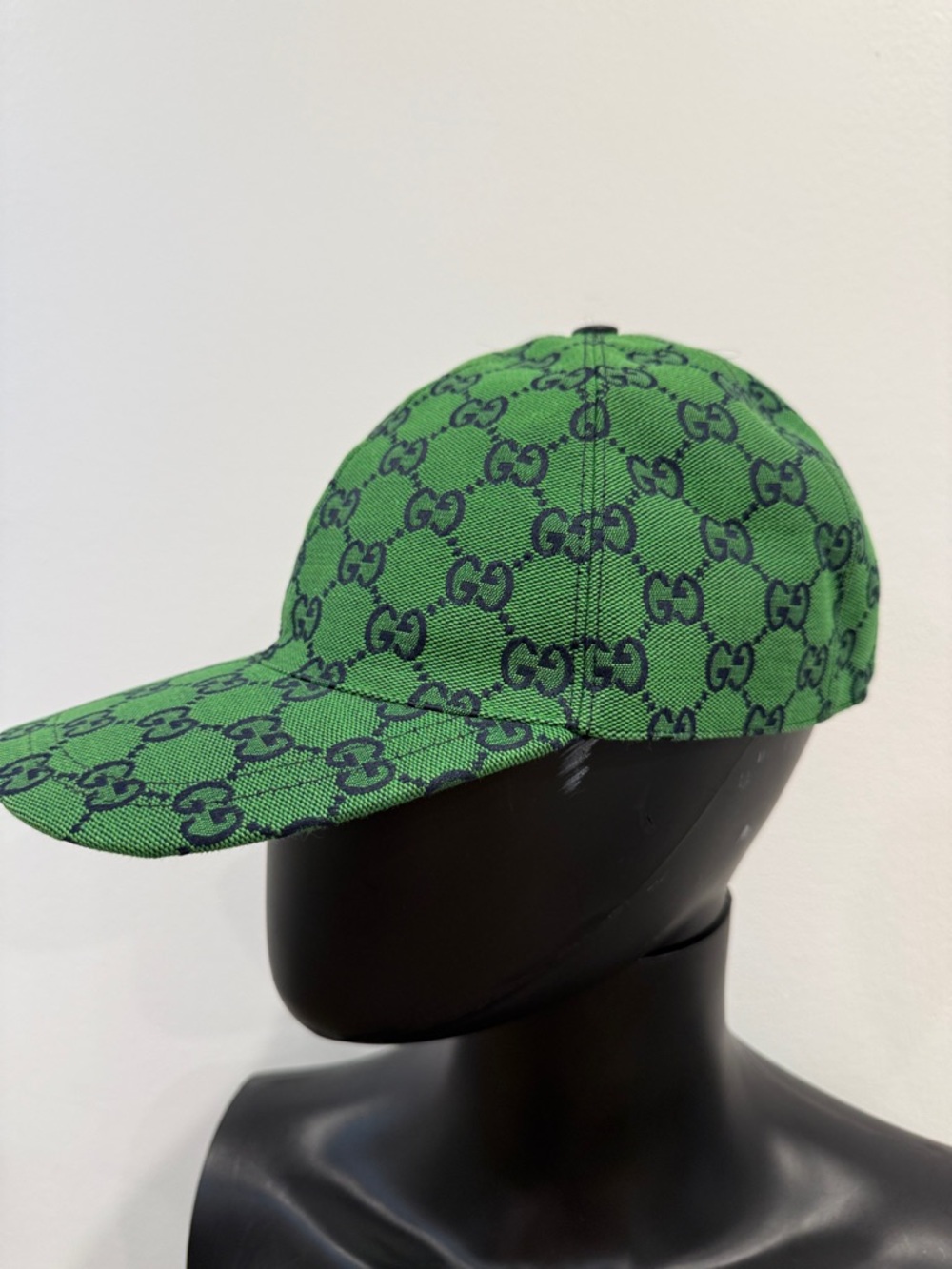 Gucci GG Monogram Green Jacquard Baseball Cap Hat Size M 58 Italy Rare Colorway - Picture 4 of 11